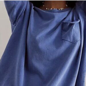 Free People We The Free Blue Fade Into You Cropped Tee